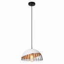 Lámpara De Techo Colgante 1xe27-40w Acabado Negro + Blanco.