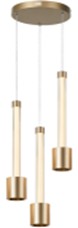 LÁMPARA DE TECHO COLGANTE DECORATIVA MODERNA LED 22W, TONALIDAD DE 3000K, 100-240V, 50-60HZ,  GRADO DE PROTECCION IP20, ACABADO DORADO.