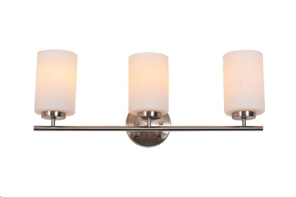 LÁMPARA DE PARED DECORATIVA 3XE27-40W (NO INCLUIDO), ACABADO SATIN NICKEL/ METAL VIDRIO.