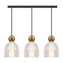 LÁMPARA DE TECHO COLGANTE DECORATIVA LED 9W, INTERRUPTOR PARA AJUSTE DE TONALIDAD DE LUZ CCT 30K, 40K,60K, 110-240V, 50-60HZ, ACABADO NEGRO + DORADO.