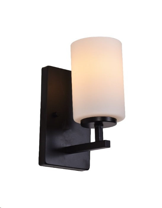 LÁMPARA DE PARED DECORATIVA 1XE27-40W (NO INCLUIDO), ACABADO BLACK/ METAL VIDRIO.