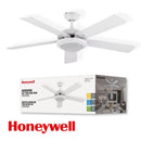 Abanico De Techo Decorativo Blanco 52"  2Xe27-40W  ( No Incluido) Cadena Tiro 110-240V.
