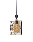 LÁMPARA DE TECHO COLGANTE DECORATIVA 1XE27-40W,110-240V, 50-60HZ, GRADO DE PROTECCION IP20, ACABADO NEGRO + CUERDA.