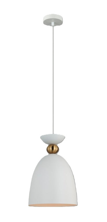 LÁMPARA DE TECHO COLGANTE DECORATIVA 1XE27-40W (NO INCLUIDO) 110-240V, 50-60HZ, GRADO DE PROTECCION IP20, ACABADO BLANCO.