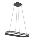 Lámpara De Techo Cristal Colgante LED 50W Acabado Negro.