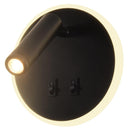 LÁMPARA DE PARED DECORATIVA LED  10.5CM, TONALIDAD DE 3000K, 100-240V, 50-60HZ, GRADO DE PROTECCION IP20, ACABADO NEGRO.