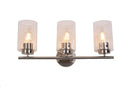 LÁMPARA DE PARED DECORATIVA 3XE27-40W (NO INCLUIDO), ACABADO SATIN NICKEL/ METAL VIDRIO