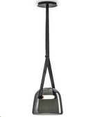 Lámpara De Techo Colgante Decorativa Led 8W 3000K 100-240V Acabado Negro + Vidrio Ahumado.