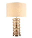 LÁMPARA DE MESA DECORATIVA 1XE27-60W,110-240V, GRADO DE PROTECCION IP20, ACABADO AMBAR.