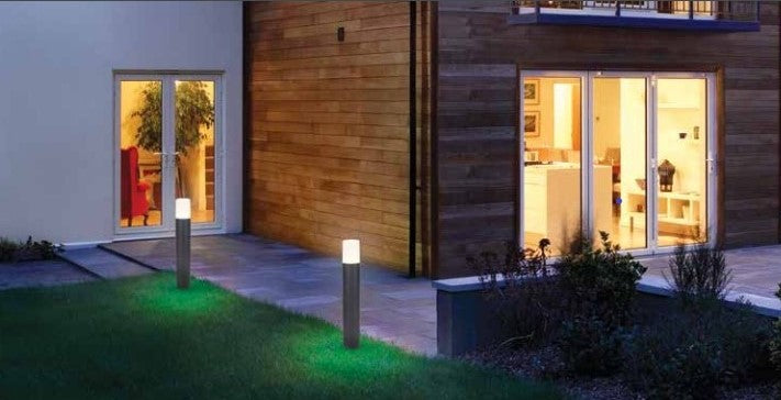 LÁMPARA DE JARDIN TIPO BOLARDO MODERNO DECORATIVO CON DISEÑO COMPACTO 1XGU10 IK07 IP54.
