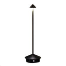 Lámpara De Mesa Decorativa Con Luz Led 2w Recargable Tactil Dimeable Acabado Negro.