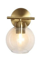 LÁMPARA DE PARED DECORATIVA 1XE27-40W (NO INCLUIDO),ACABADO BRASS / METAL VIDRIO.