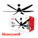 ABANICO DE TECHO LUXIA 66" DECORATIVO NEGRO CON LUZ  LED 20W CONTROL REMOTO