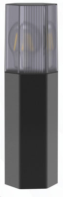 LÁMPARA BOLARDO EXTERIOR DECORATIVO MODERNA 1XE27-23W, 100-240V, 50-60HZ, IP54, ACABADO GRIS.