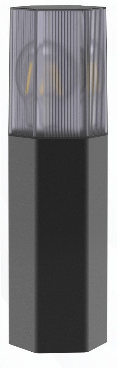 LÁMPARA BOLARDO EXTERIOR DECORATIVO MODERNA 1XE27-23W, 100-240V, 50-60HZ, IP54, ACABADO GRIS.