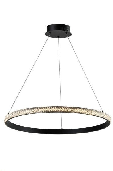 LÁMPARA DE TECHO COLGANTE DECORATIVA LED 25W, TONALIDAD 3000K, 100-240V, 50-60HZ, IP20, ACABADO NEGRO.
