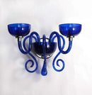 LÁMPARA DE PARED DECORATIVA 2XE12 (NO INCLUIDOS) ACABADO AZUL.
