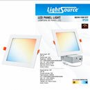 Lámpara Tipo Panel Led Empotrable 15W 1200Lm  cct:27K,30k,35K,40k,50k  Dimeable Acabado Blanco.