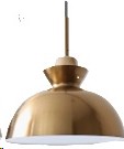 Lámpara de Techo Colgante 1xE27–40W Acabado Dorado.