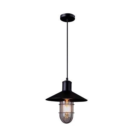 LÁMPARA DE TECHO COLGANTE DECORATIVA 1XE27-40W,110-240V, 50-60HZ, GRADO DE PROTECCION IP20, ACABADO NEGRO.