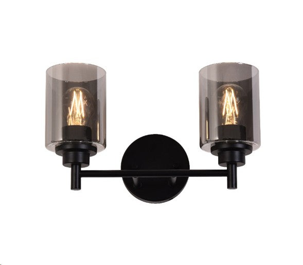 LÁMPARA DE PARED DECORATIVA 2XE27-40W (NO INCLUIDO),ACABDO BLACK/ METAL VIDRIO.