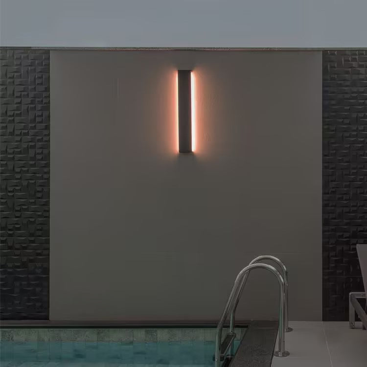 LÁMPARA DE PARED EXTERIOR DECORATIVA LED, 20W, EMITE 1300LM, TONALIDAD DE 3000K, CRI80, 100-240V, 50-60HZ, GRADO DE PROTECCION IP65, ACABADO NEGRO.
