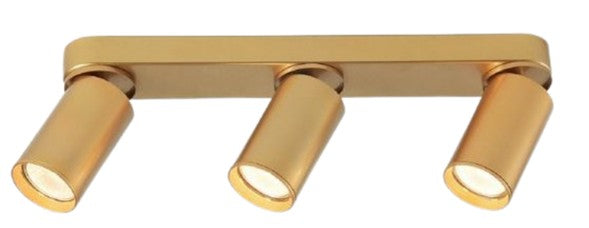 LAMPARA DE PARED SPOT DECORATIVO 3XGU10-10W LED ACABADO GOLD ALUMINIO PC