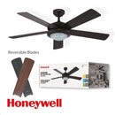Abanico De Techo  52''  2Xe27-40W ( No Incluido) 3 Velocidades Aspas Reversibles Cadena Tiro 110-240V.