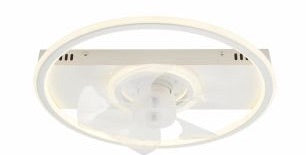 ABANICO DE TECHO CON CONTROL REMOTO Y  LUZ LED 55W, EMITE 2120LM, 6 VELOCIDADES, OPCION PARA ELEGIR TONALIDAD DE LUZ CCT: 30K,40K,60K, 110-240V, 50-60HZ, GRADO DE PROTECCION IP20, ACABADO BLANCO.