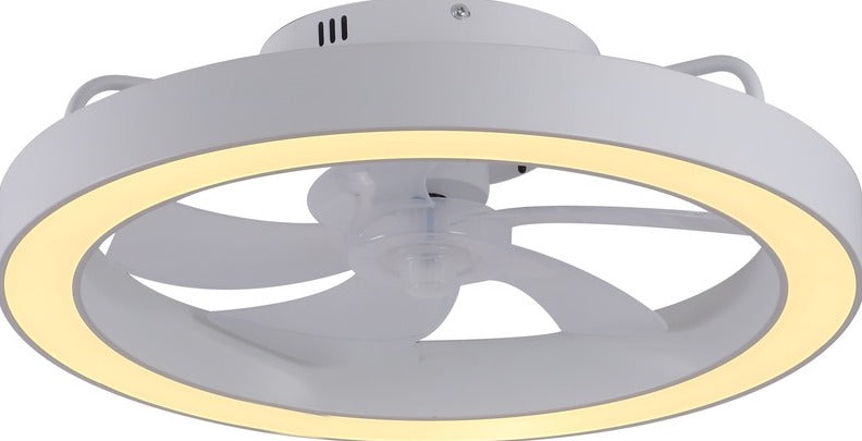 ABANICO DE TECHO CON LUZ LED 50W Y CONTROL REMOTO, 6 VELOCIDADES,  EMITE 2650LM, OPCION A ELEGIR TONALIDAD DE LUZ CCT: 30K,40K,60K,110-240V, 50-60HZ, GRADO DE PROTECCION IP20, ACABADO BLANCO.
