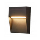 LÁMPARA DE PARED EXTERIOR DECORATIVA 3W, EMITE 150LM, TONALIDAD DE 3000K, 100-240V, 50-60HZ, ACABADO NEGRO.