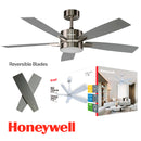 ABANICO DE TECHO VEGAS  52" DECORATIVO SANTINI NICKEL CON LUZ LED 18W CONTROL REMOTO