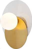 LÁMPARA DE PARED DECORATIVA LED 25W/ 6 CON TONALIDAD3000K ACABADO GOLDE/ METAL ACRÍLICO.