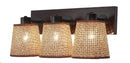 LÁMPARA DE PARED DECORATIVA 3XE27-40W, 100-240V, 50-60HZ, IP20, ACABADO MADERA OSCURA.