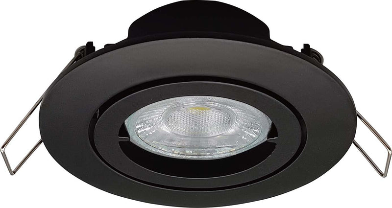 LÁMPARA SPOT EMPOTRABLE 1XGU10-35W, ÁNGULO AJUSTABLE, GRADO DE PROTECCIÓN IP20, ACABADO NEGRO.