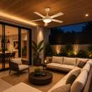 Abanico De Techo Carney 52" Con Luz Led 32W Cct: 30k,40k,60k Dimeable 6 Velociodades Control Remoto 110-240V.