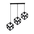 LÁMPARA DE TECHO COLGANTE DECORATIVA 3XE27-40W,110-240V, 50-60HZ, GRADO DE PROTECCION IP20, ACABADO NEGRO.