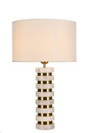 Lámpara De Mesa 1Xe27-60W Acabado Golden White.