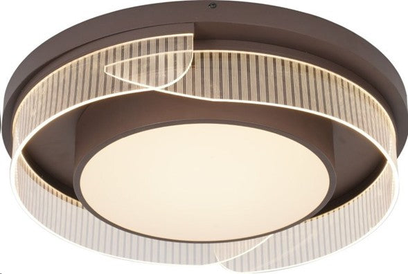 LÁMPARA DE TECHO MODERNA DECORATIVA LED, 50W, 3000K, 110-240V, 50-60HZ, IP20, ACABADO CAFE.