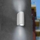 LÁMPARA DE PARED MODERNA UP AND DOWN, MODELO MARTA 90 2L, GU10 LED 7W CCT, ACABADO WHITE FROSTED, MARCA FUMAGALLI.