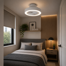 Abanico De Techo Con Luz Led 47W Cct:30k,40k,60k Dimeable 3 Velocidades Control Remoto 110V.