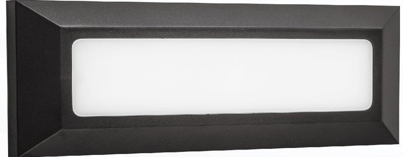 LÁMPARA DE PARED EXTERIOR LED 4W, EMITE 380LM, TONALIDAD 3000K, 110-240V, 50-60HZ, ACABADO NEGRO.