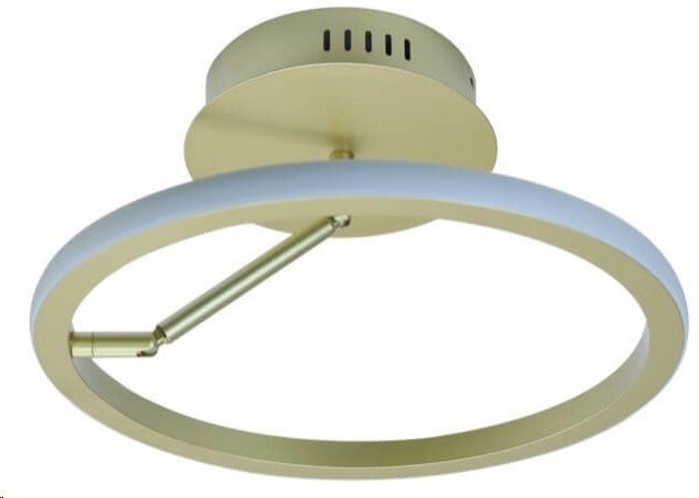 LÁMPARA DE TECHO DECORATIVA LED 10W, INTERRUPTOR PARA ELEGIR TONALIDAD DE LUZ CCT: 30K,40K,60K, 110-240V, 50-60HZ,IP20, ACABADO DORADO.