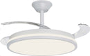 Abanico De Techo 42” Retráctil Led Integrado 46W 2300Lm Cct 30K 40K 60K Dimeable 6 Velocidades Control Remoto 110-240v.