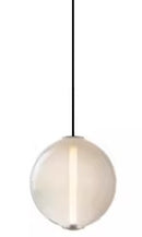 Lámpara Techo Colgante Decorativa LED 10W Acabado Brass + vidrio Claro.