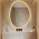 ESPEJO CON ILUMINACION LED, DIMEABLE, 12W, INTERRUPTOR TACTIL PARA ENCENDIDO/APAGADO Y CAMBIO DE LUZ CCT 30K,40K,60K, 100-240V 50-60HZ, ACABADO CROMO + MATERIAL VIDRIO.