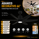 Abanico De Techo Luxia 66" Con Luz  Led 20W Cct:30k,40k,65k Dimeable 6 Velocidades Control Remoto 110-240V.
