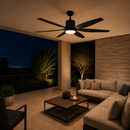 Abanico De Techo Luxia 66" Con Luz  Led 20W Cct:30k,40k,65k Dimeable 6 Velocidades Control Remoto 110-240V.