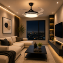 Abanico de techo 42" retractil Luz Led 24W Cct: 30K, 40K, 60K Dimeable 6 Velocidades Control Remoto 110-240V.