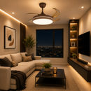Abanico de techo 42" retractil Luz Led 24W Cct: 30K, 40K, 60K Dimeable 6 Velocidades Control Remoto 110-240V.